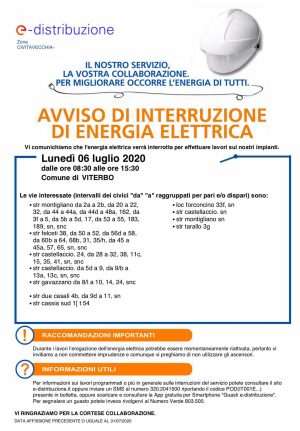 Enel - L'avviso d'interruzione energia elettrica