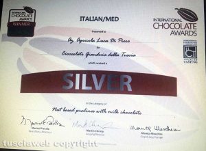 Gastronomia - Luca Di Piero targa Silver agli International chocolate awards