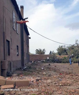 Viterbo - I danni della tromba d'aria in strada Rinaldone - Foto inviate da una lettrice