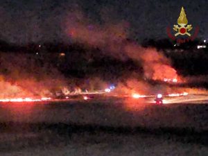 Tarquinia - Incendio in località Pantano