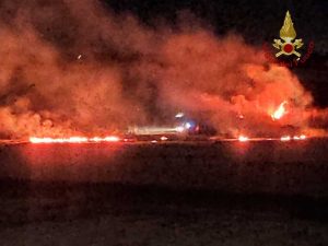 Tarquinia - Incendio in località Pantano