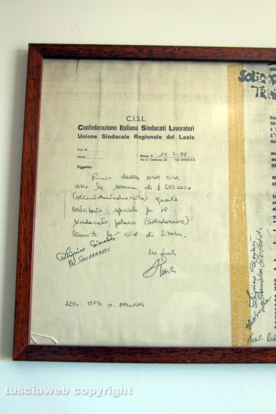 Viterbo - Il documento Cisl-Solidarnosc
