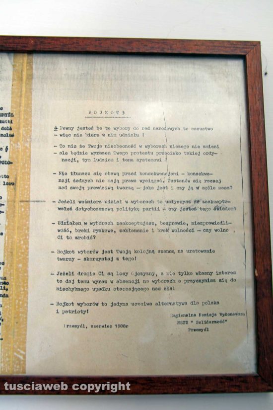 Viterbo - Il documento Cisl-Solidarnosc