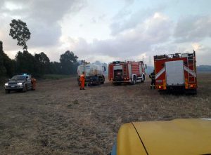 L'incendio a Tarquinia sulla Litoranea