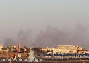 Vasto incendio a Tarquinia