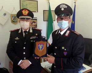 Il generale Ciro D'Angelo in visita alla stazione carabinieri forestali Bolsena