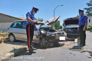 Montefiascone - Frontale tra due auto