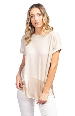 T-shirt girocollo sabbia 