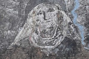 Carbognano - Graffito nel retro della chiesa di Santa Maria della Valle