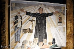 Viterbo - Il mosaico dedicato a don Armando Marini nel quartiere di Villanova