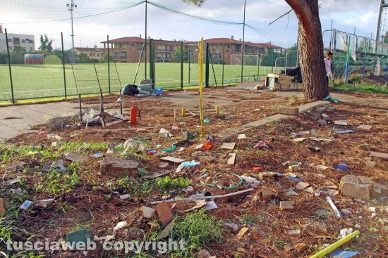 Viterbo - L'area del campetto sportivo del Pilastro