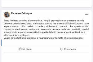 Il post su Facebook di Massimo Calcagno