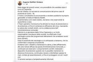 Il post su Facebook di Eugenio Stelliferi