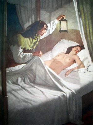 Un'illustrazione del Decamerone di Boccasile