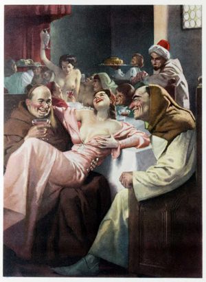 Un'illustrazione del Decamerone di Boccasile