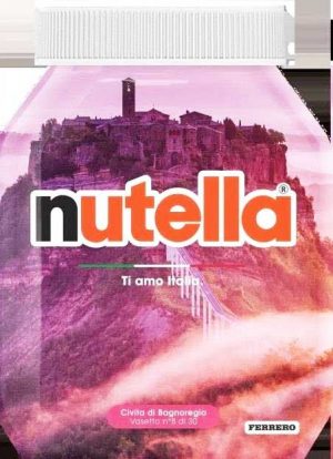 Civita di Bagnoregio sui vasetti della Nutella