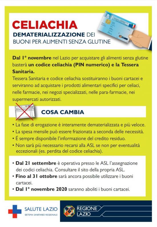 La comunicazione della Regione Lazio sulla celiachia
