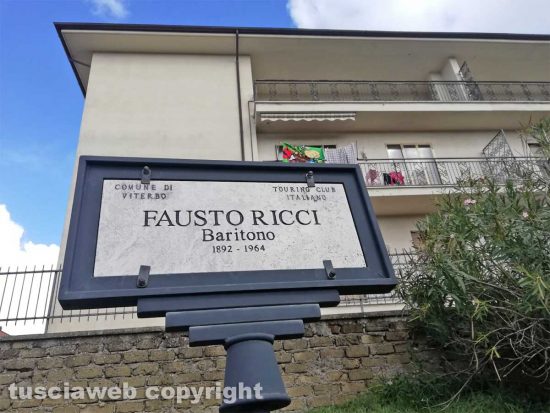 Viterbo - La targa dedicata a Fausto Ricci