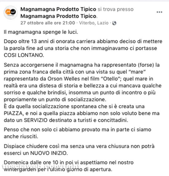 Il Magnamagna in piazza della morte spegne le luci