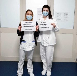 La protesta degli infermieri del Mni