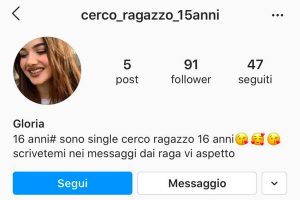 Il profilo Instagram con le foto di Aurora Grazini