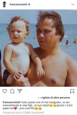 La foto pubblicata per la festa del papà