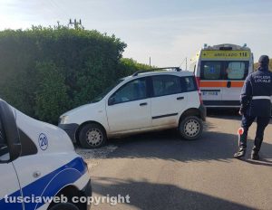 Viterbo - Incidente in strada Procoio - Polizia locale e 118