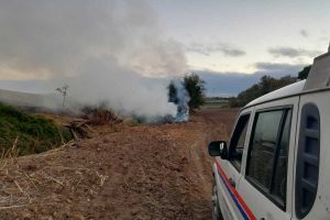 Tarquinia - Incendio di sterpaglie