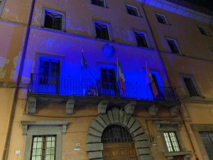 Palazzo Gentili illuminato di blu per la giornata mondiale del diabete