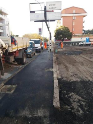 Viterbo - I lavori in via Carlo Cattaneo