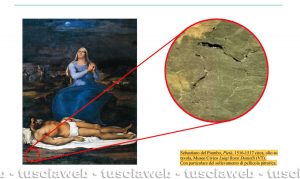 Viterbo - Museo civico - Pietà di Sebastiano del Piombo - Il report degli studenti dell'Unitus in cui si segnala il sollevamento della pellicola pittorica