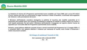 Bonus mobilità - L'annuncio sulla piattaforma web