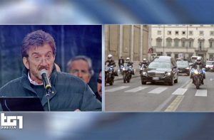 Roma - La diretta su Rai1 dei funerali di Gigi Proietti