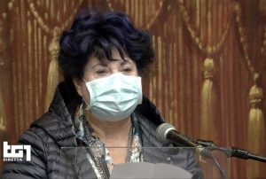 Roma - La diretta su Rai1 dei funerali di Gigi Proietti - Marisa Laurito
