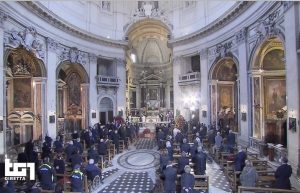 Roma - La diretta su Rai1 dei funerali di Gigi Proietti alla chiesa degli Artisti