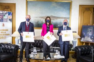 Il prefetto Gabrielli., Emma D'Aquino e Gianni Letta alla presentazione del calendario della polizia di stato