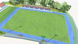 Vetralla - Il rendering del progetto per il campo scolastico