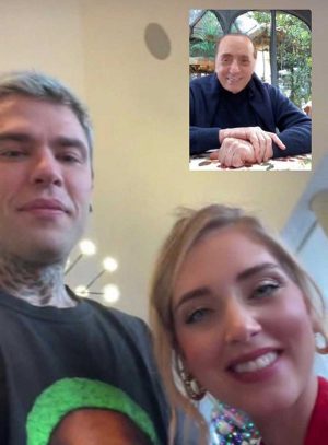 Berlusconi videochiama Fedez e Chiara Ferragni