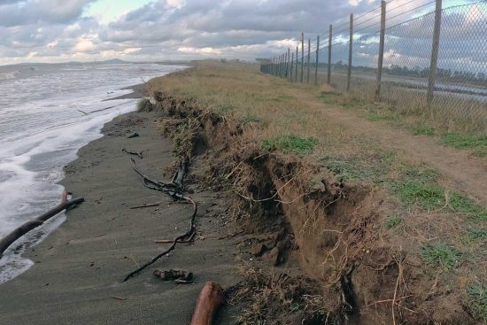 Tarquinia - La spiaggia delle Saline dopo una mareggiata