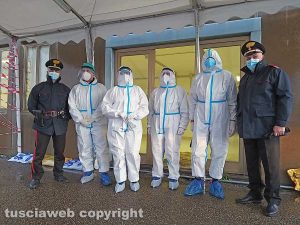 Montefiascone - Il drive-in nella sede operativa della protezione civile