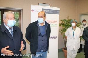 Viterbo - Giovanni Arena e Nicola Zingaretti a Belcolle per i primi vaccini anti-Covid