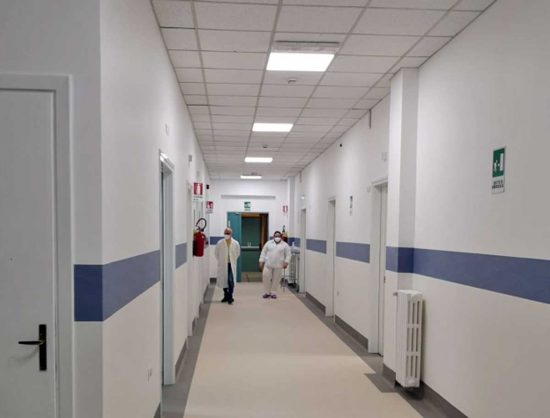 Reparto di medicina riabilitativa Covid all'ospedale di Montefiascone