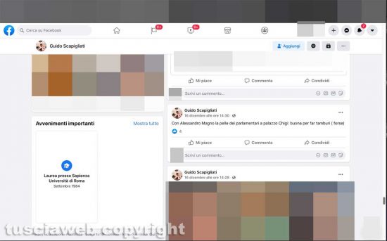 La pagina Facebook Guido Scapigliati