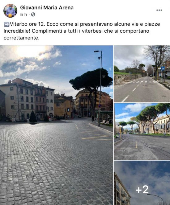 Viterbo - Il post di Arena sulla città vuota