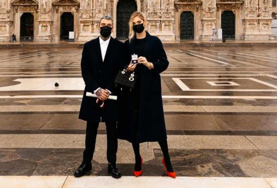 Chiara Ferragni e Fedez alla consegna dell'Ambrogino d'oro