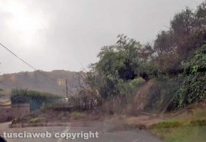 La frana sulla strada provinciale Sorianese