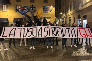 Viterbo - La manifestazione di Gioventù nazionale