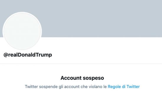 Twitter sospende l'account di Donald Trump
