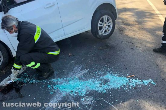 Viterbo - L'incidente su strada Carcarelle