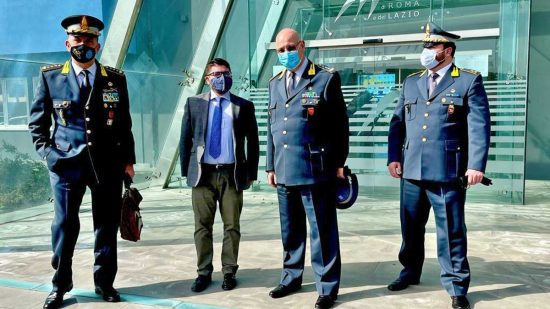 Civitavecchia - Il colonnello Franza, il presidente Musolino, il generale Lorusso e il maggiore Capone 